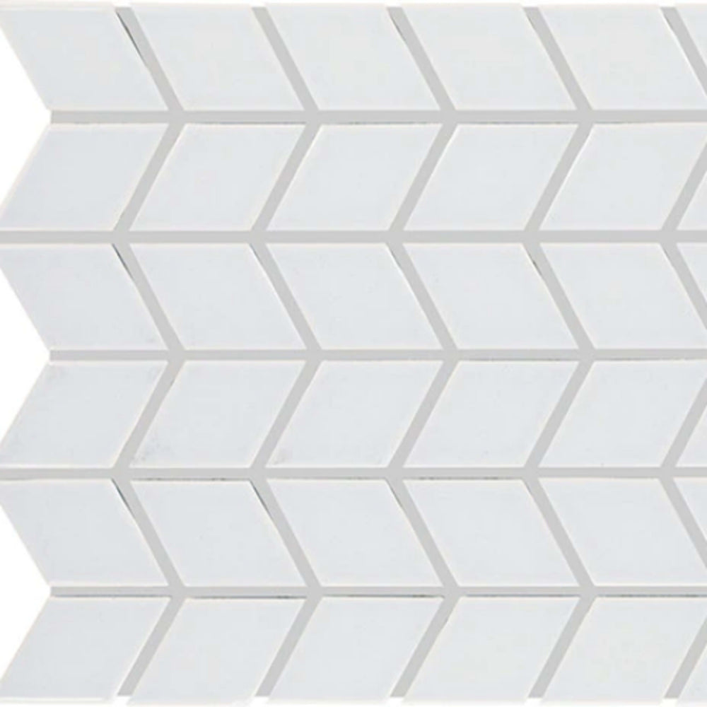 Color Wheel Retro in Arctic White Chevron Tile