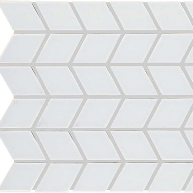 Color Wheel Retro in Arctic White Chevron Tile