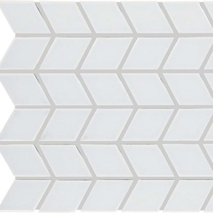 Color Wheel Retro in Arctic White Chevron Tile