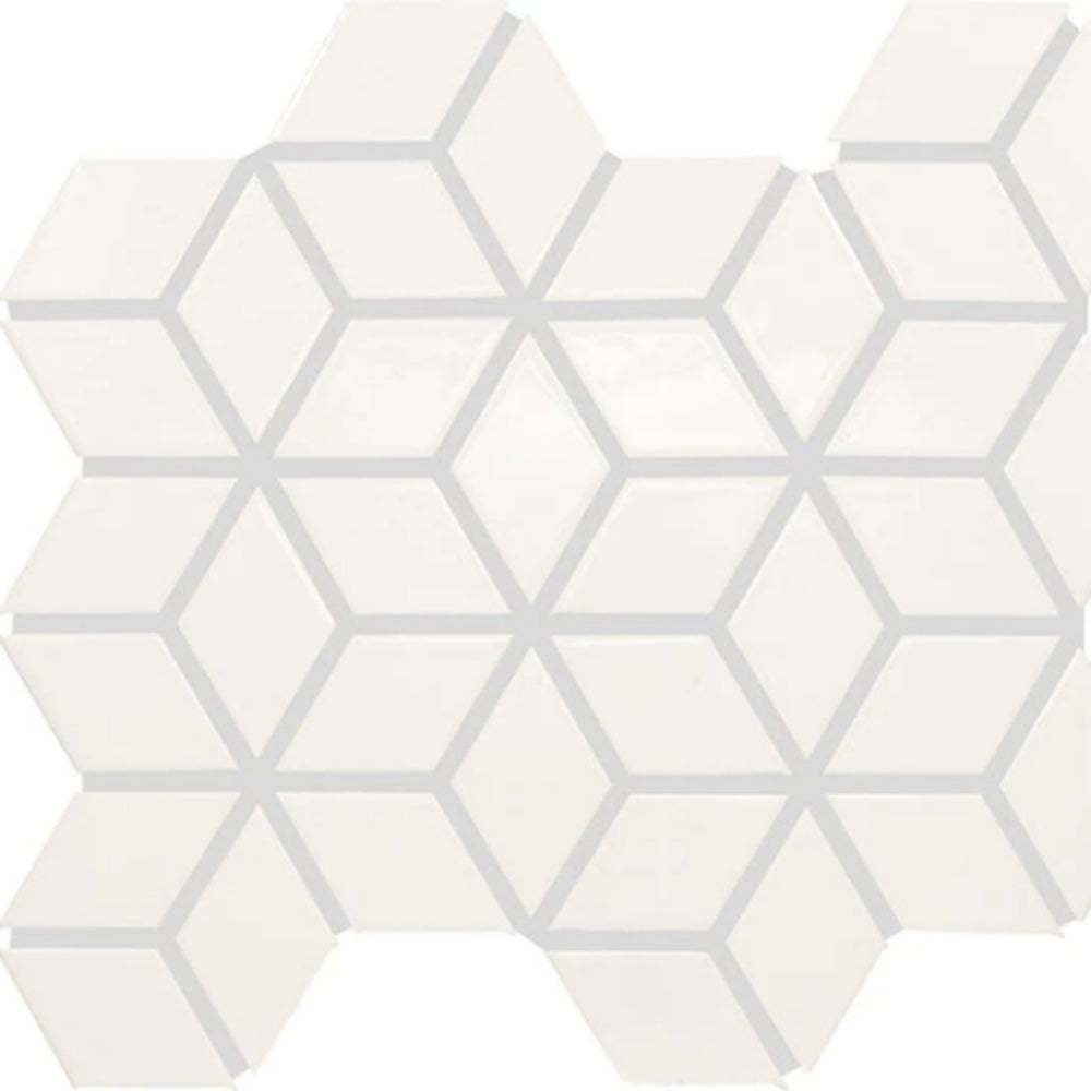 Color Wheel Retro in Matte Arctic White 3d Cube Tile