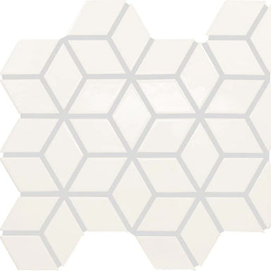 Color Wheel Retro in Matte Arctic White 3d Cube Tile