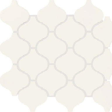 Color Wheel Retro in Matte Arctic White Arabesque Tile