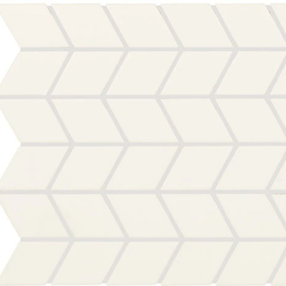 Color Wheel Retro in Matte Arctic White Chevron Tile