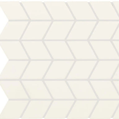 Color Wheel Retro in Matte Arctic White Chevron Tile