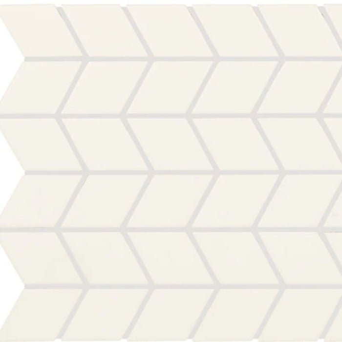 Color Wheel Retro in Matte Arctic White Chevron Tile