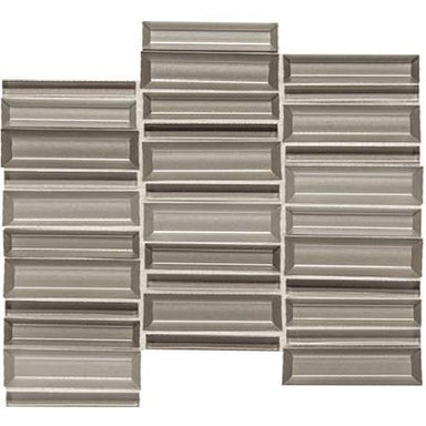 Cascading Waters in Silver Surge Glass Tile