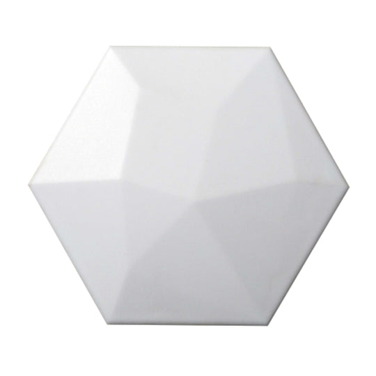 Code in White 6" X 7" Hexagon High Gloss