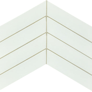 Concept in White Chevron Glass Tile