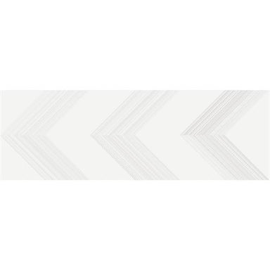 Vertigo in White Chevron 10"x30" Tile