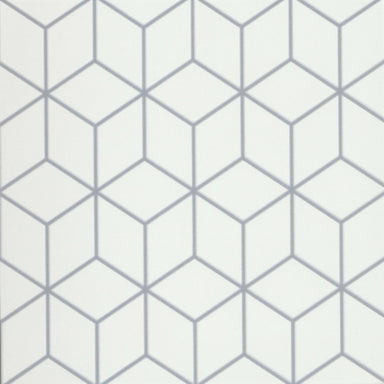 Geometry in Cube Gray 10" X 10" Tile