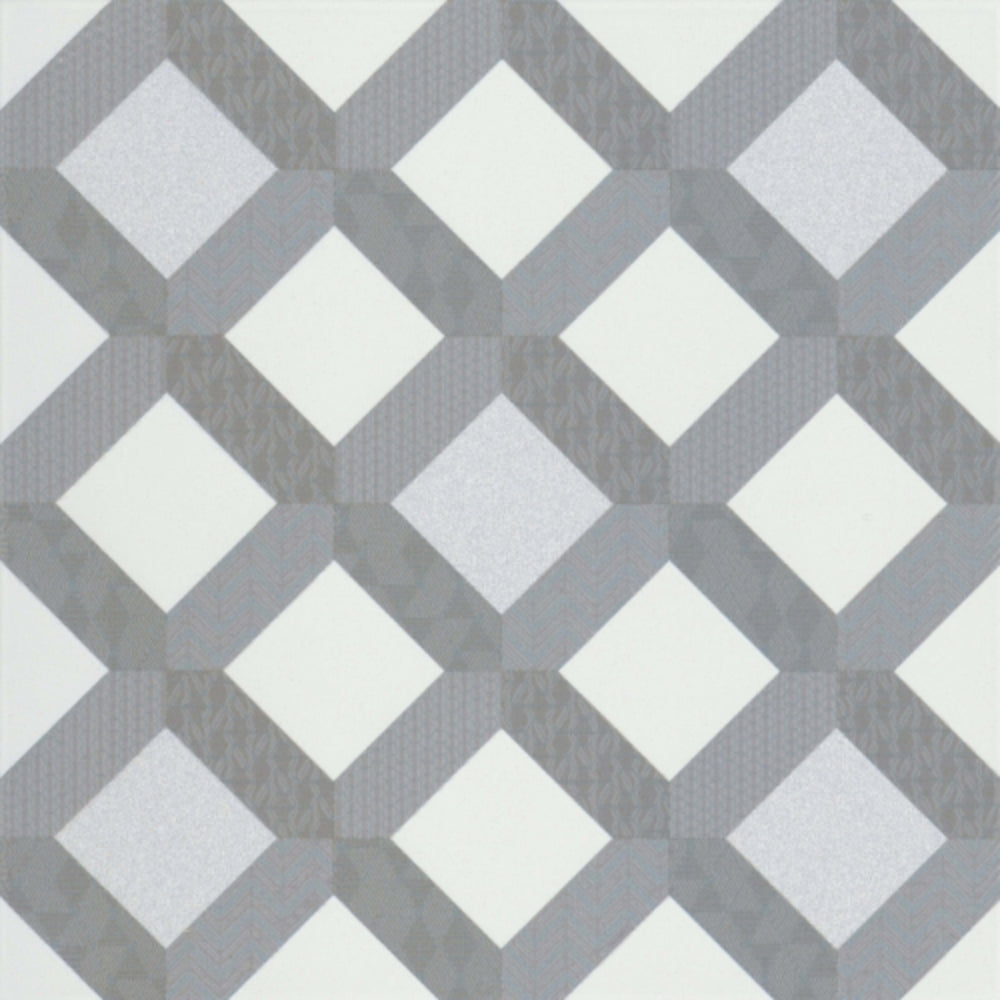 Geometry in Frame Gray 10" X 10" Tile