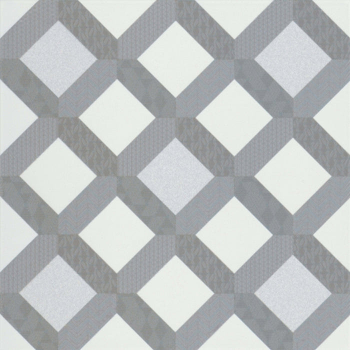 Geometry in Frame Gray 10" X 10" Tile