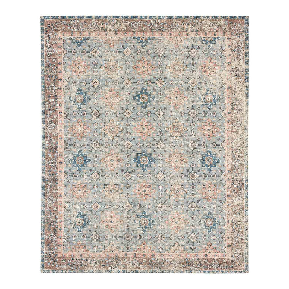 Rose Blue Rug Hazega Blue/Rose in Blue/Rose 2'4