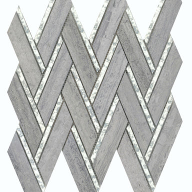 Impulse in Blue Chevron Glass Tile