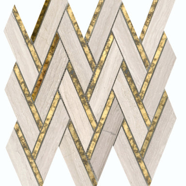 Impulse in Cream Chevron Glass Tile