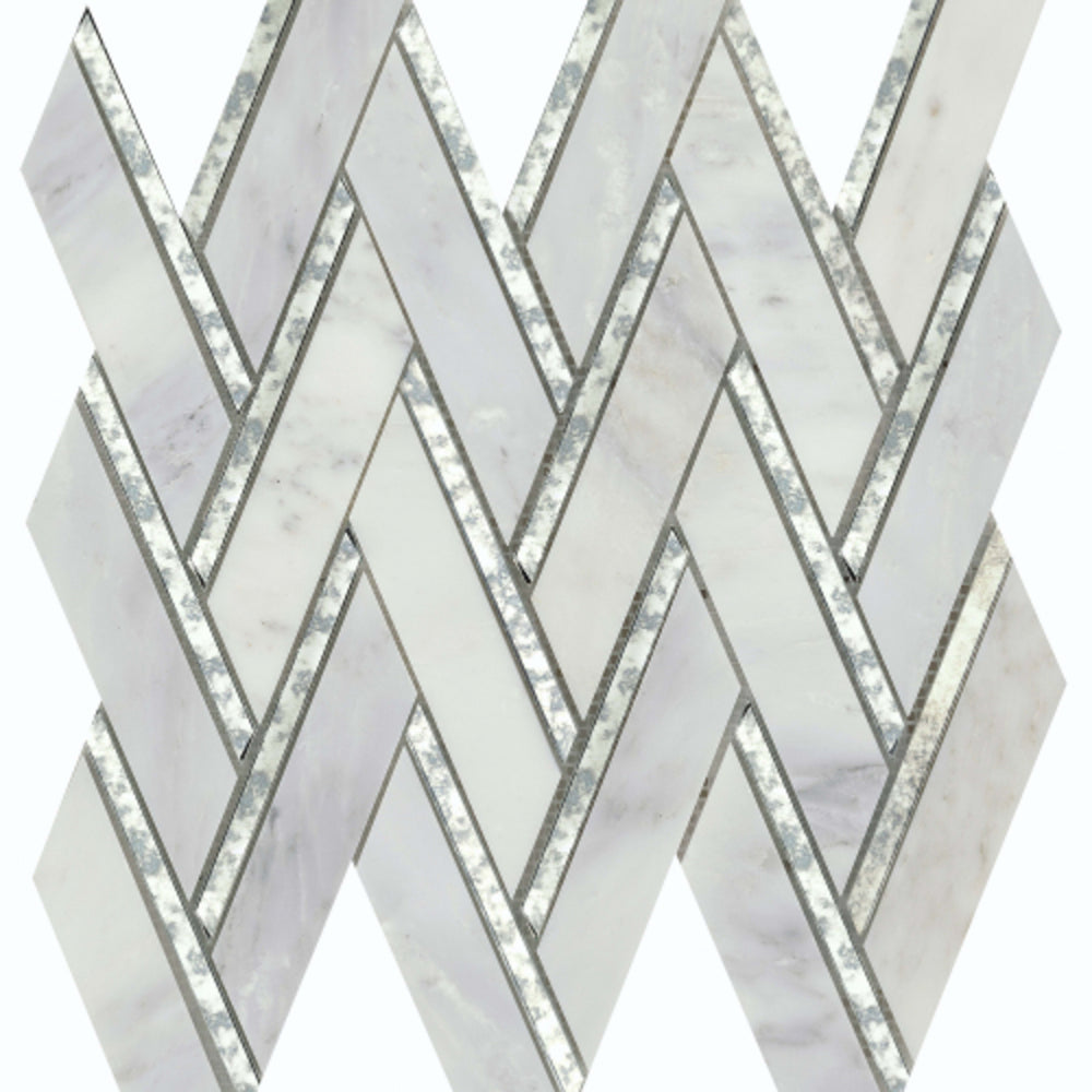 Impulse in Winter Chevron Glass Tile
