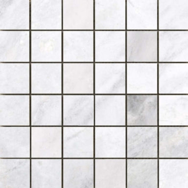 Marble Kalta Collection in Bianco 2" X 2" Mesh Mosaic Natural Stone