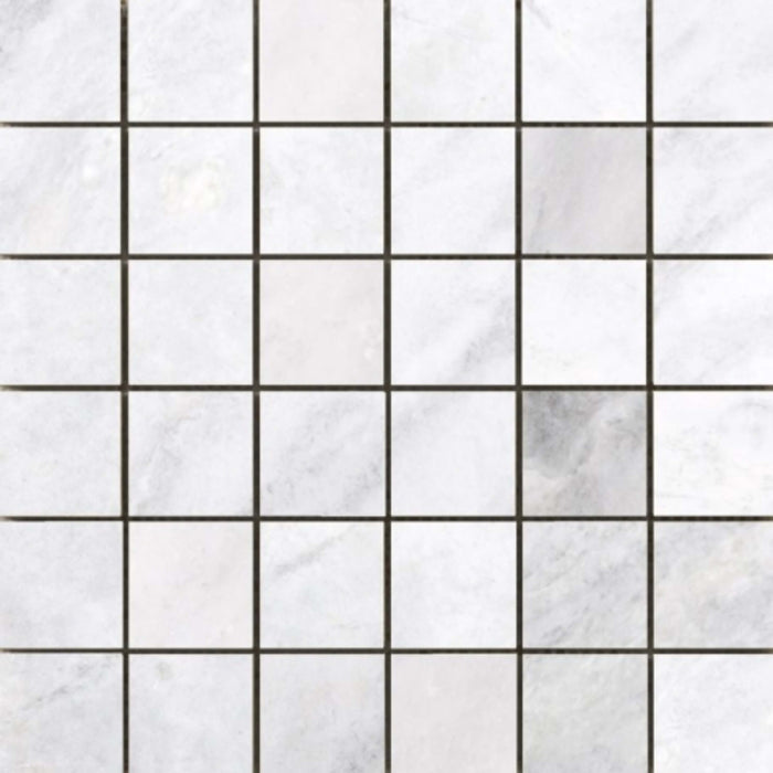 Marble Kalta Collection in Bianco 2" X 2" Mesh Mosaic Natural Stone