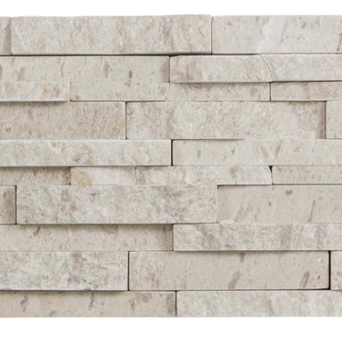 Limestone in Ivory Splitface Mosaic 6"x24" Natural Stone