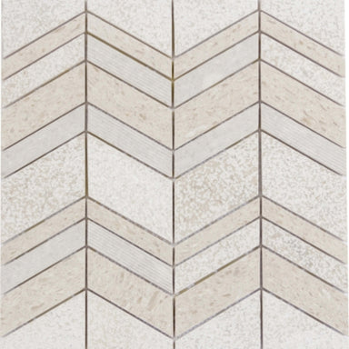 Limestone in Ivory Chevron Mosaic 12"x12" Natural Stone