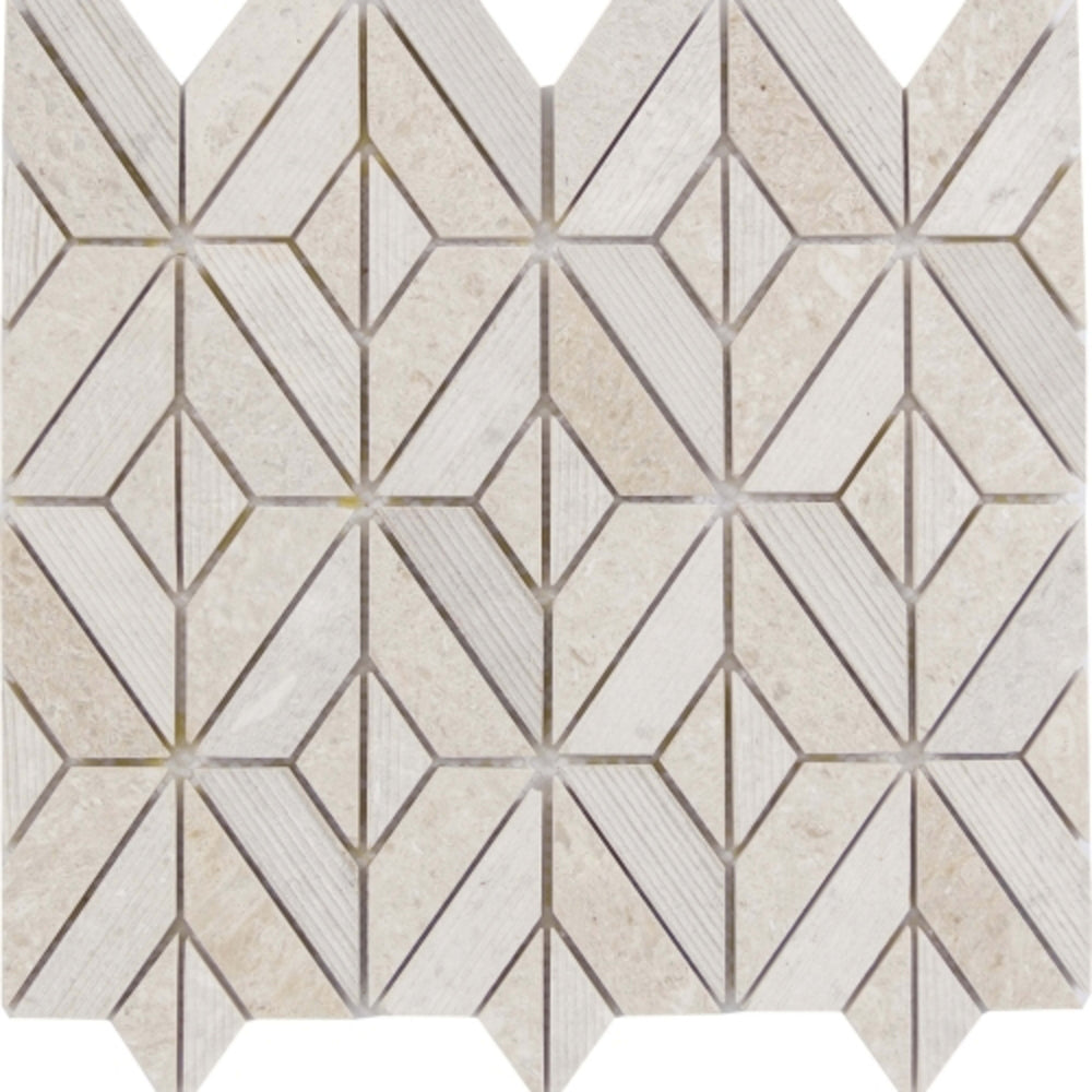 Limestone in Ivory Rhombus Mosaic 12"x12" Natural Stone