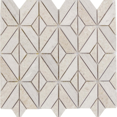 Limestone in Ivory Rhombus Mosaic 12"x12" Natural Stone