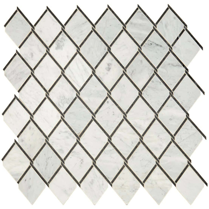 Lavaliere in Carrara White/Black Ant Mirror Chain Link Tile