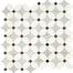 Lavaliere in Carrara/Thassos/Blk Ant Mirror Petal Tile