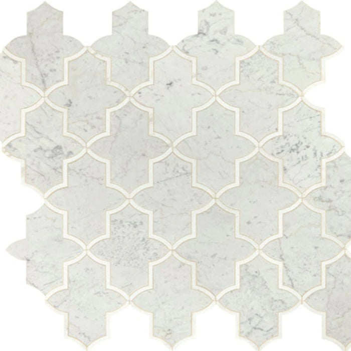 Lavaliere in Carrara White/Thassos White Byzantine Tile
