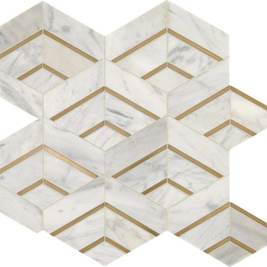 Lavaliere in Alluring White/Brass Intermix Tile