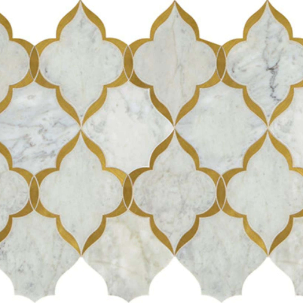 Lavaliere in Carrara White/ Brass Kapali Tile
