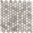 Metro in Gray - 1" Mixed Hexagon Honed Natural Stone