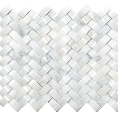 Marble Winter Frost in Winter Frost Twine Mosaic - Mesh Mosaic Natural Stone