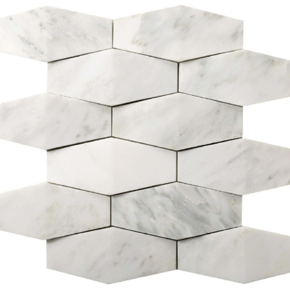 Marble Winter Frost in Winter Frost Prism Mosaic - Mesh Mosaic Natural Stone