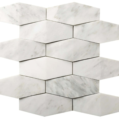 Marble Winter Frost in Winter Frost Prism Mosaic - Mesh Mosaic Natural Stone
