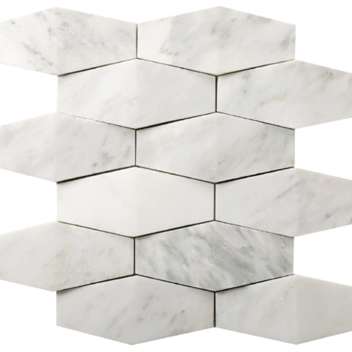 Marble Winter Frost in Winter Frost Prism Mosaic - Mesh Mosaic Natural Stone