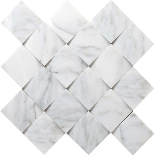 Marble Winter Frost in Winter Frost Cushion Mosaic - Mesh Mosaic