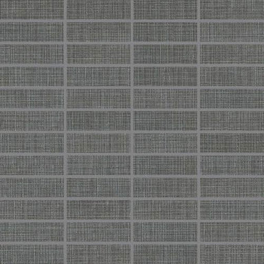 Fabric Art in Modern Textile Dark Gray 1x3 Tile