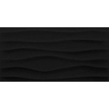 Multitude in Domino Black Wave 12x24 Tile