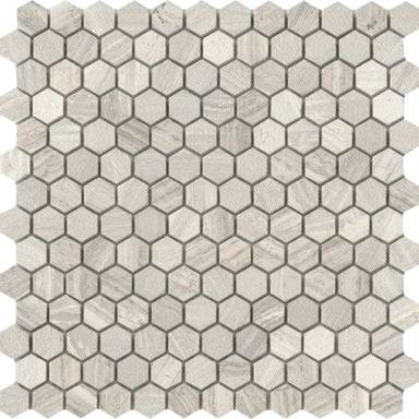 Metro in Cream - 1-Inch Hex Mosaic Natural Stone