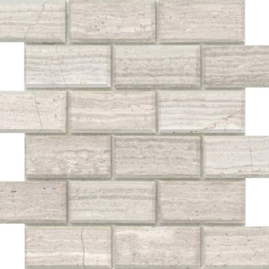 Metro in Cream 2" X 4" Bevel Mosaic Natural Stone