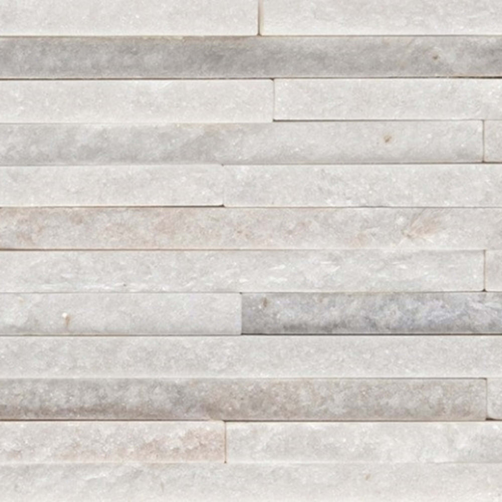 SLATE, QUARTZITE & SANDSTONE in White Quartzite - Mini Stacked 6" X 24" Natural Stone