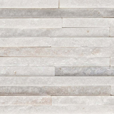 SLATE, QUARTZITE & SANDSTONE in White Quartzite - Mini Stacked 6" X 24" Natural Stone