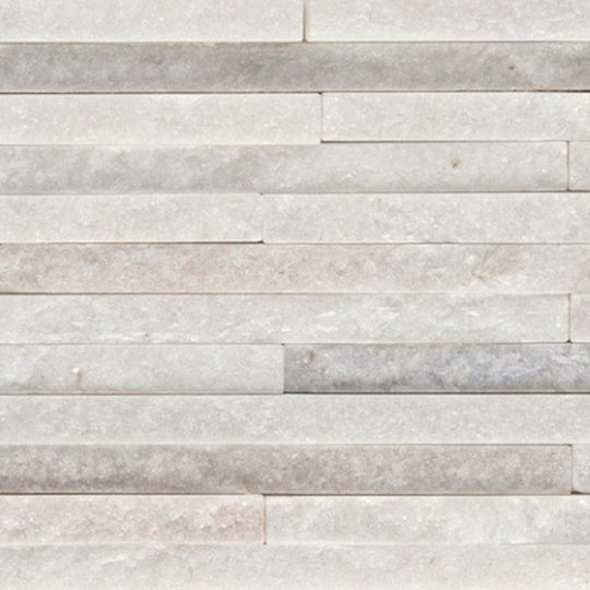 SLATE, QUARTZITE & SANDSTONE in White Quartzite - Mini Stacked 6" X 24"