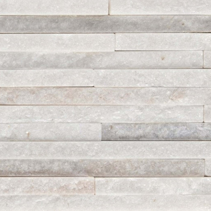 SLATE, QUARTZITE & SANDSTONE in White Quartzite - Mini Stacked 6" X 24" Natural Stone