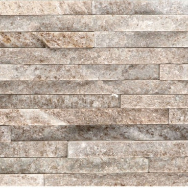 SLATE, QUARTZITE & SANDSTONE in Cream Gold Quartzite - Flamed Mini Stacked 6" X 24" Natural Stone