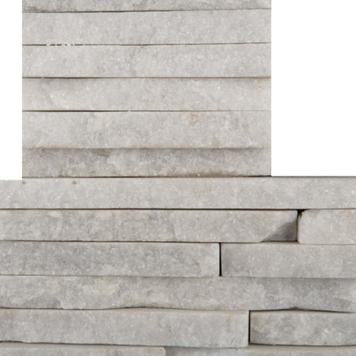 SLATE, QUARTZITE & SANDSTONE in White Quartzite - Mini Stacked Mini Corner Set 6" X 24" X 1.25" Natural Stone