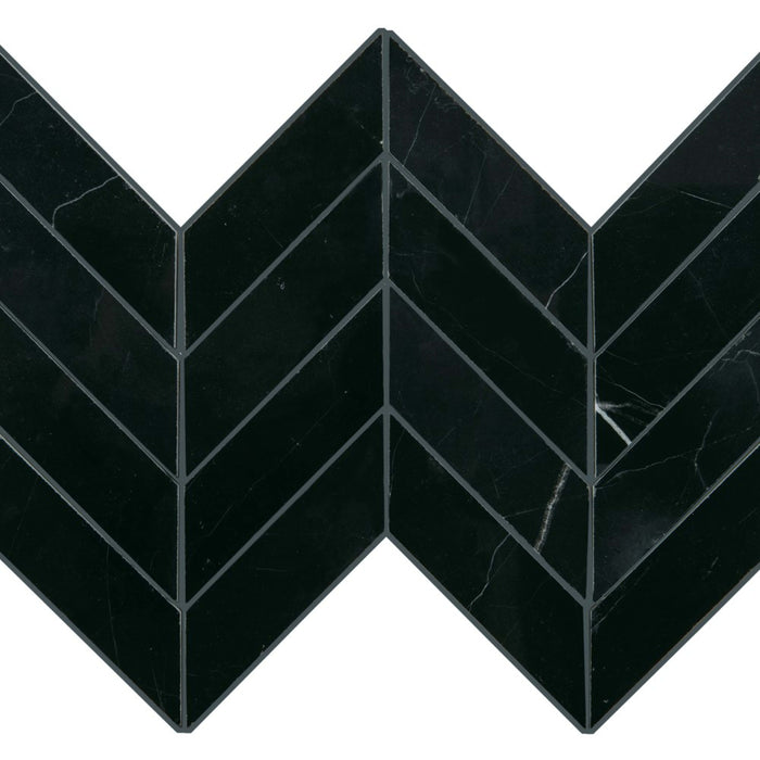 Pietra Divina in Nero Marquina Chevron Natural Stone