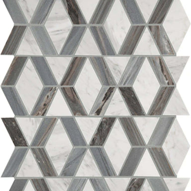 Perfit Mosaix in Ashen Palissandro & Carrara Wh Hinge Tile