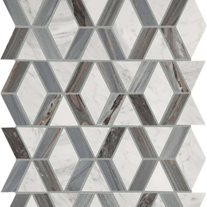 Perfit Mosaix in Ashen Palissandro & Carrara Wh Hinge Tile